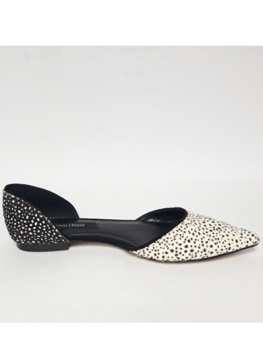 WHBM CALF HAIR SPOTTED POINTED TOE FLATS